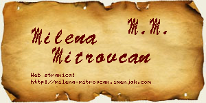 Milena Mitrovčan vizit kartica